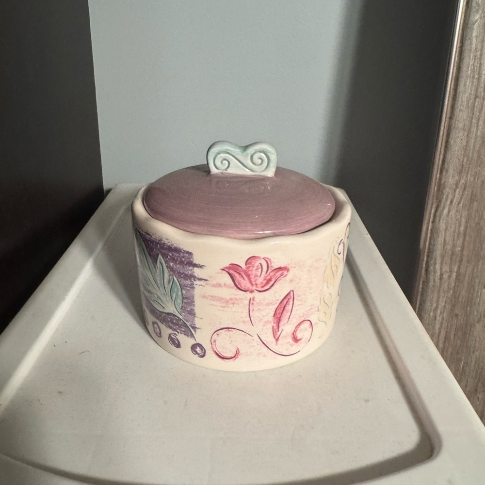 Floral Ceramic Jar with Lid